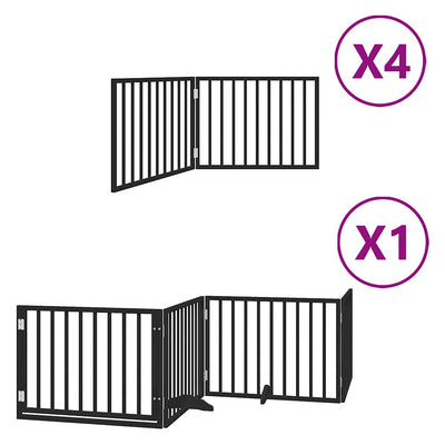 Vidaxx faltbares Hundegitter 12 Paneele 960 cm Pappelholz schwarz