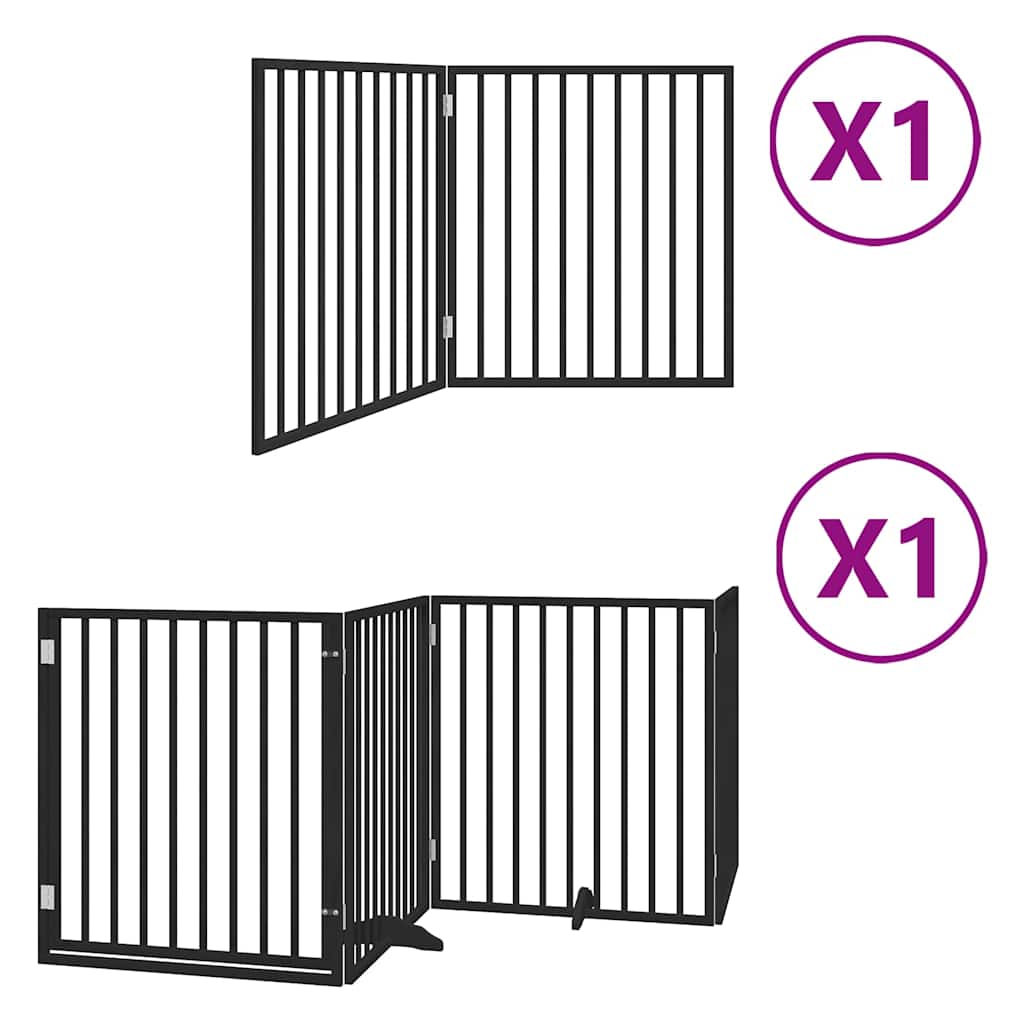 Vidaxx faltbares Hundegitter 6 Paneele 480 cm Pappelholz schwarz