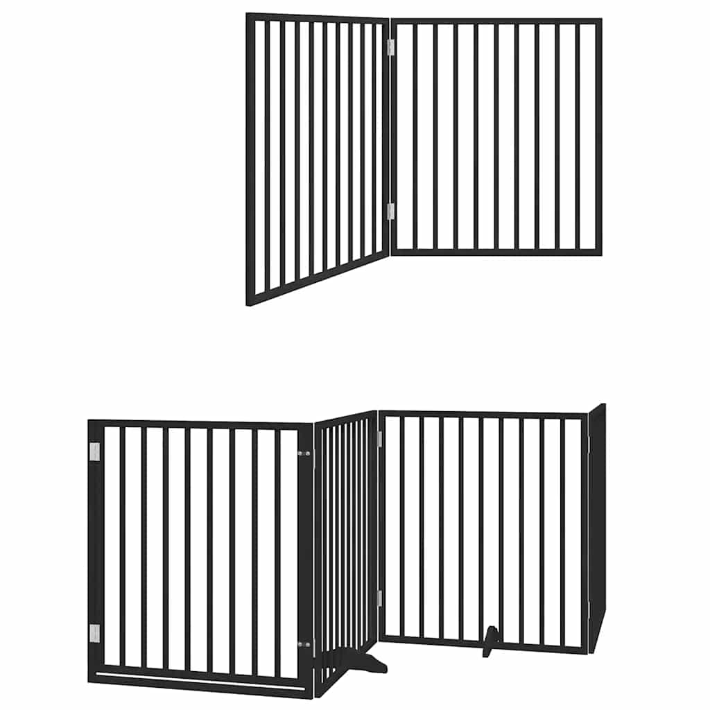 Vidaxx faltbares Hundegitter 8 Paneele 640 cm Pappelholz schwarz