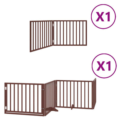 Vidaxl faltbares Hundegitter 6 Paneele 480 cm Pappelholz braun