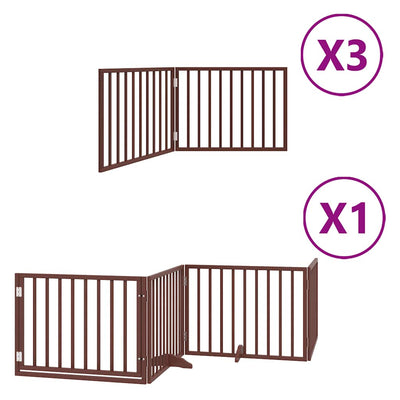 Vidaxl faltbares Hundegitter 10 Paneele 800 cm Pappelholz braun
