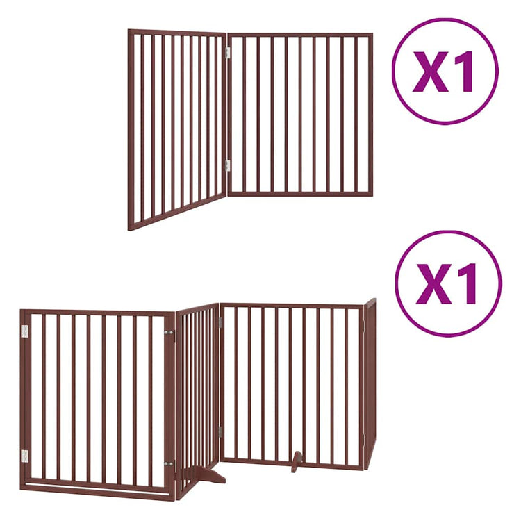 Vidaxl faltbares Hundegitter 6 Paneele 480 cm Pappelholz braun