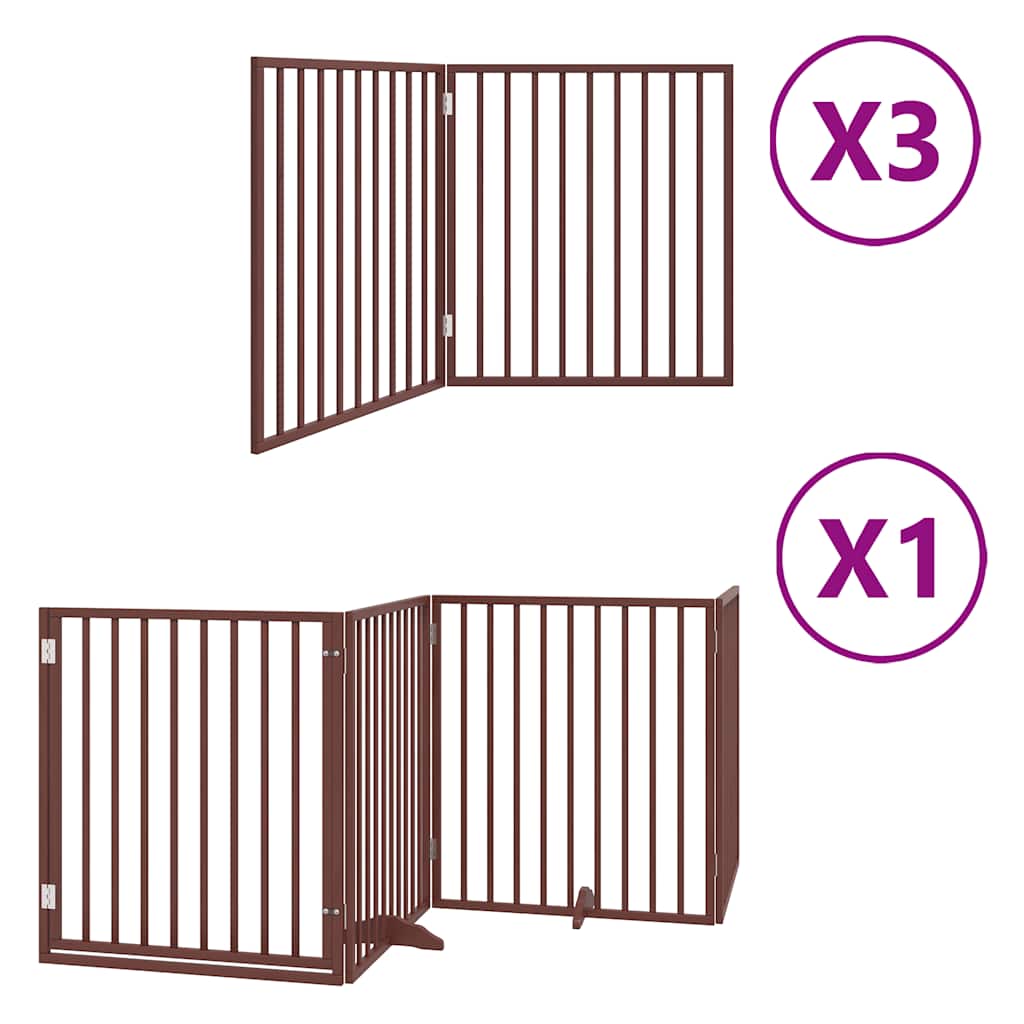 Vidaxl faltbares Hundegitter 10 Paneele 800 cm Pappelholz braun