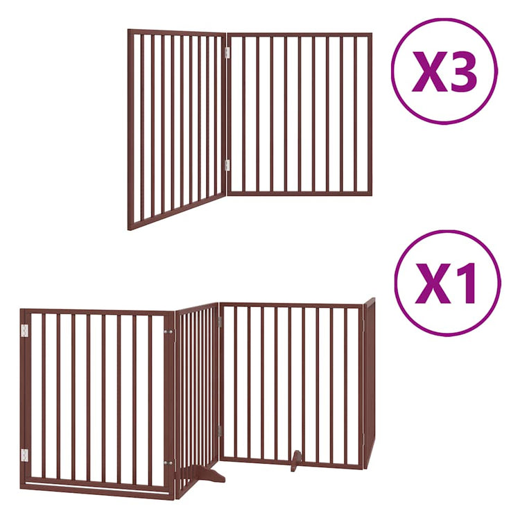 Vidaxl faltbares Hundegitter 10 Paneele 800 cm Pappelholz braun