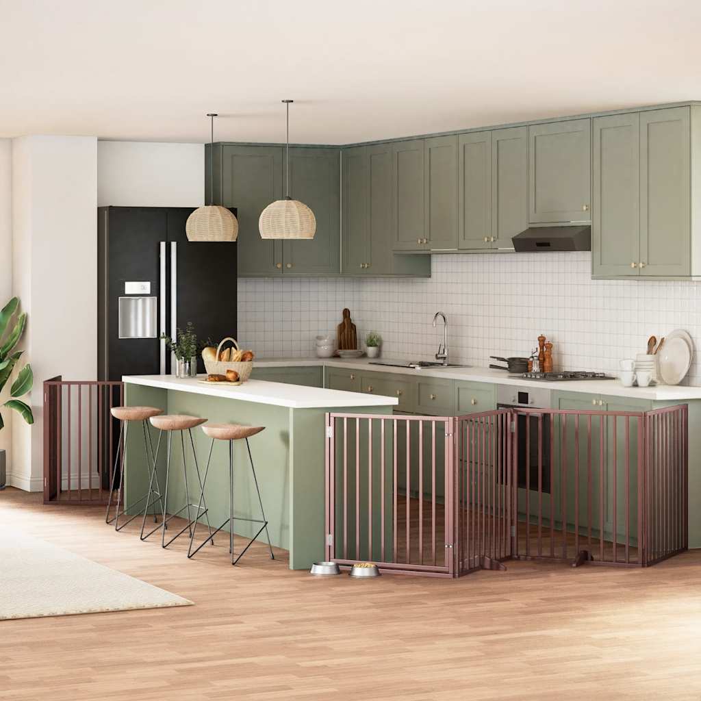 Vidaxl faltbares Hundegitter 12 Paneele 960 cm Pappelholz braun