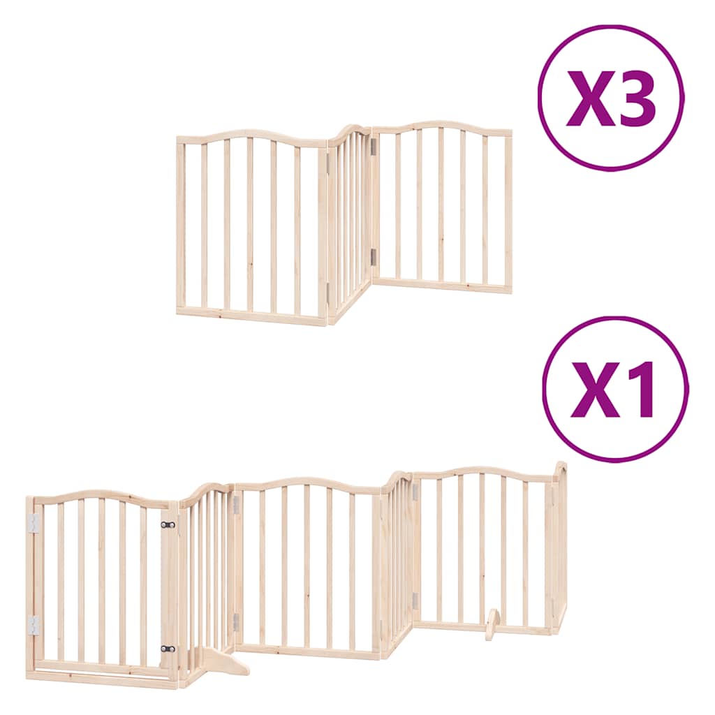 Vidaxx faltbares Hundegitter mit Tür 15 Paneele 750 cm Pappelholz