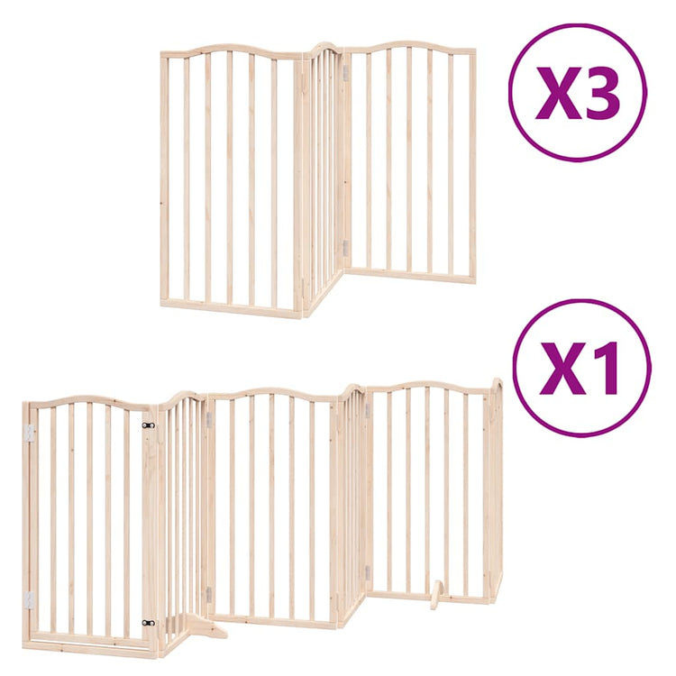 Vidaxx faltbares Hundegitter mit Tür 15 Paneele 750 cm Pappelholz