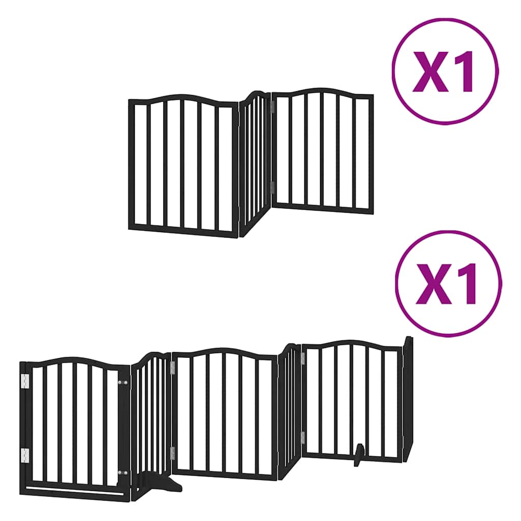 Vidaxx faltbares Hundegitter 9 Paneele 450 cm Pappelholz schwarz