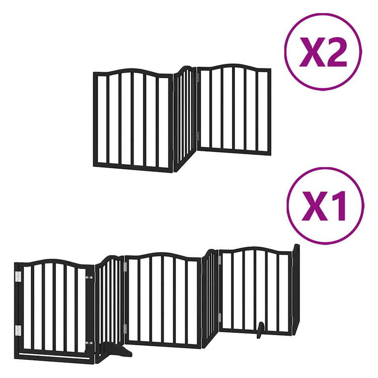 Vidaxx faltbares Hundegitter 12 Paneele 600 cm Pappelholz schwarz