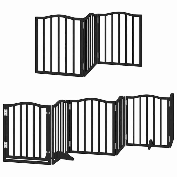 Vidaxx faltbares Hundegitter 12 Paneele 600 cm Pappelholz schwarz