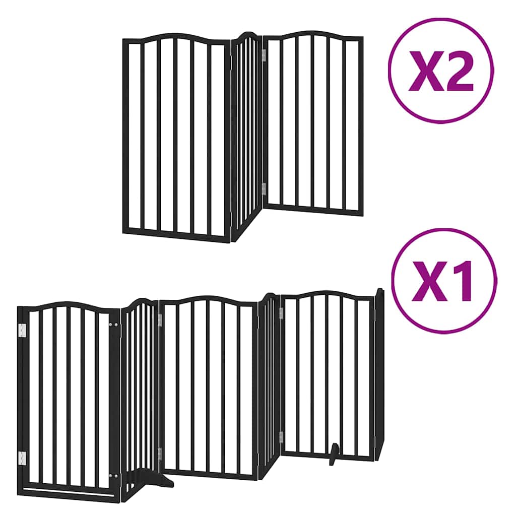 Vidaxx faltbares Hundegitter 12 Paneele 600 cm Pappelholz schwarz