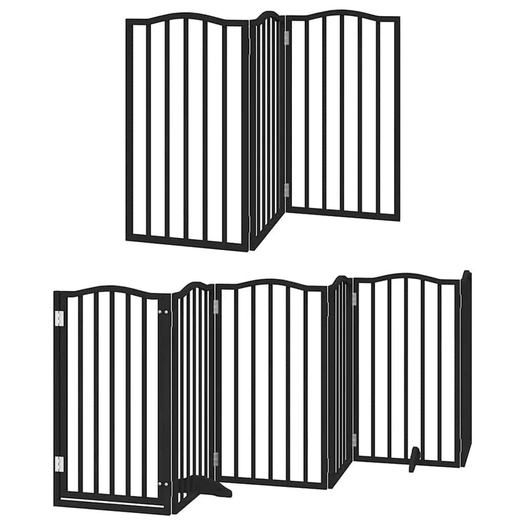 Vidaxx faltbares Hundegitter 12 Paneele 600 cm Pappelholz schwarz