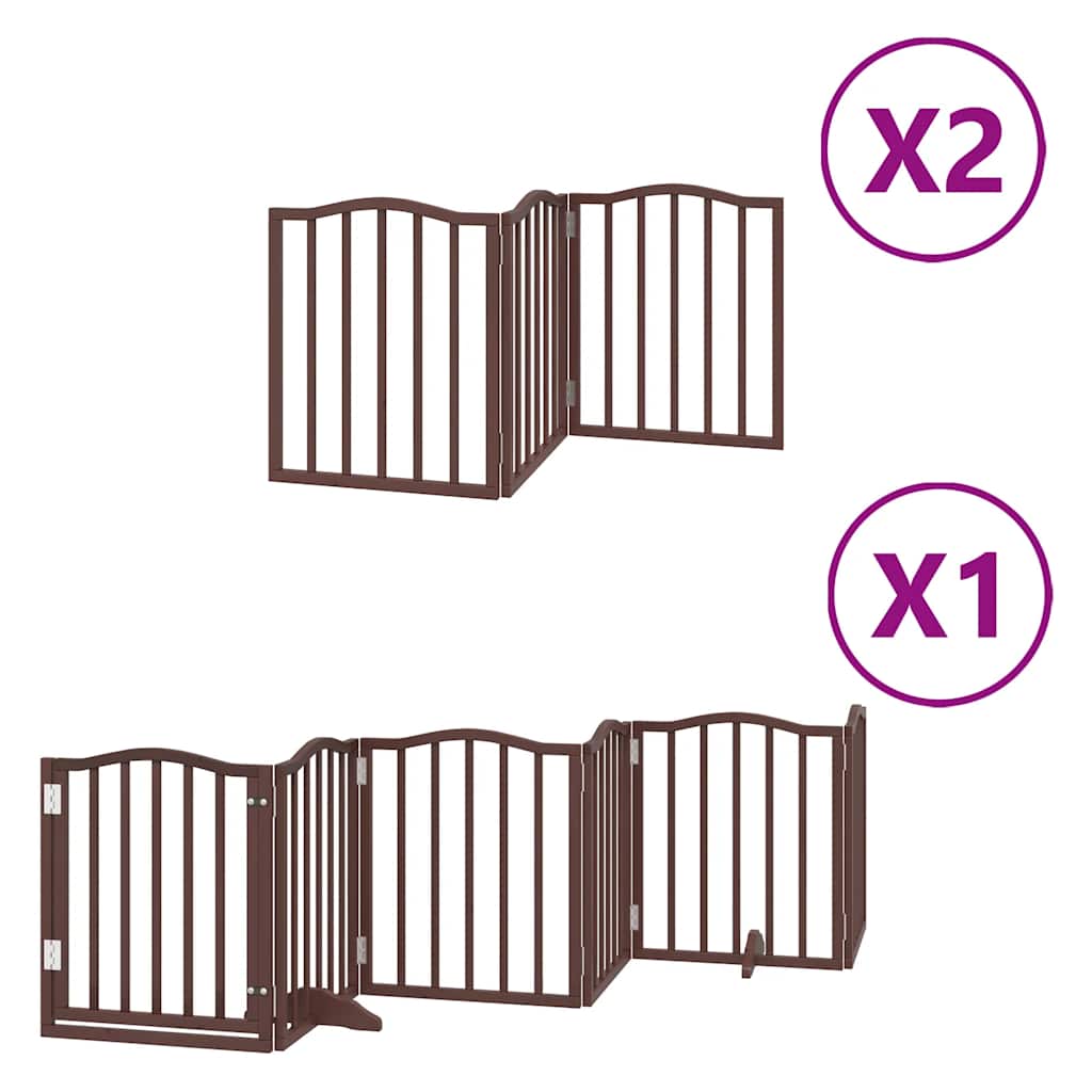Vidaxl faltbares Hundegitter 12 Paneele 600 cm Pappelholz braun