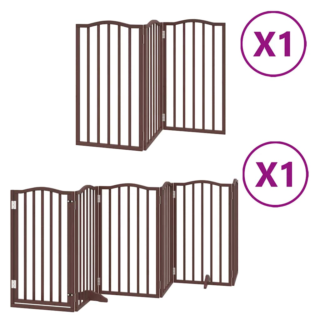 Vidaxx faltbares Hundegitter 9 Paneele 450 cm Pappelholz braun