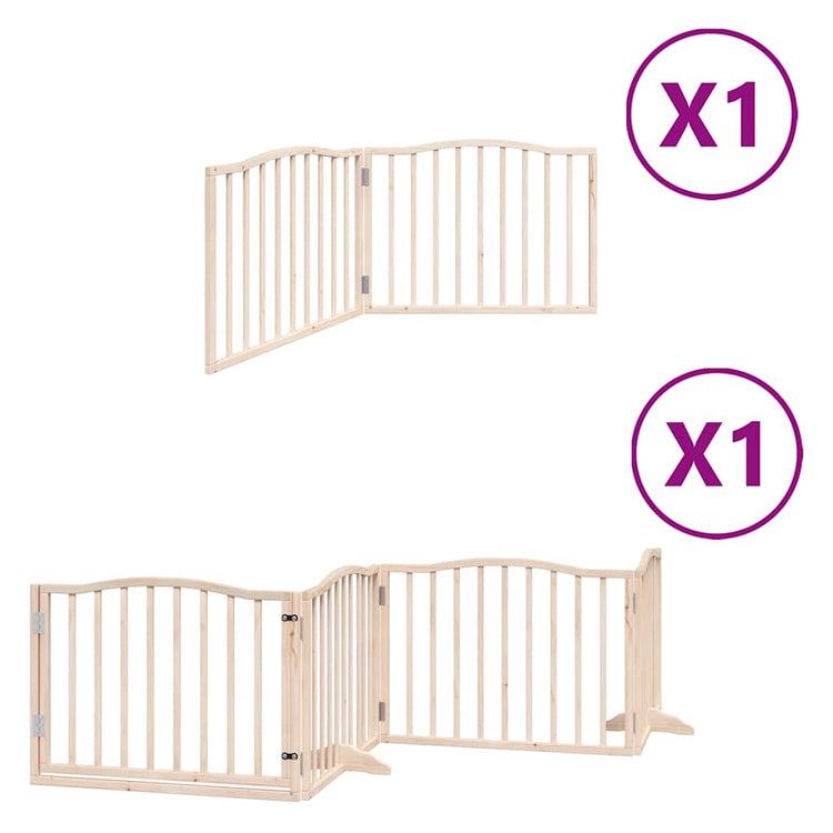 Vidaxx faltbares Hundegitter mit Tür 6 Paneele 480 cm Pappelholz