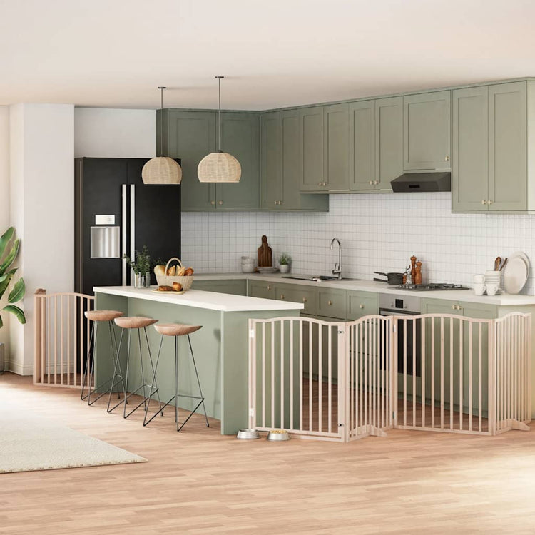 Vidaxx faltbares Hundegitter mit Tür 6 Paneele 480 cm Pappelholz