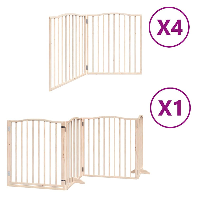 Vidaxx faltbares Hundegitter mit Tür 12 Paneele 960 cm Pappelholz