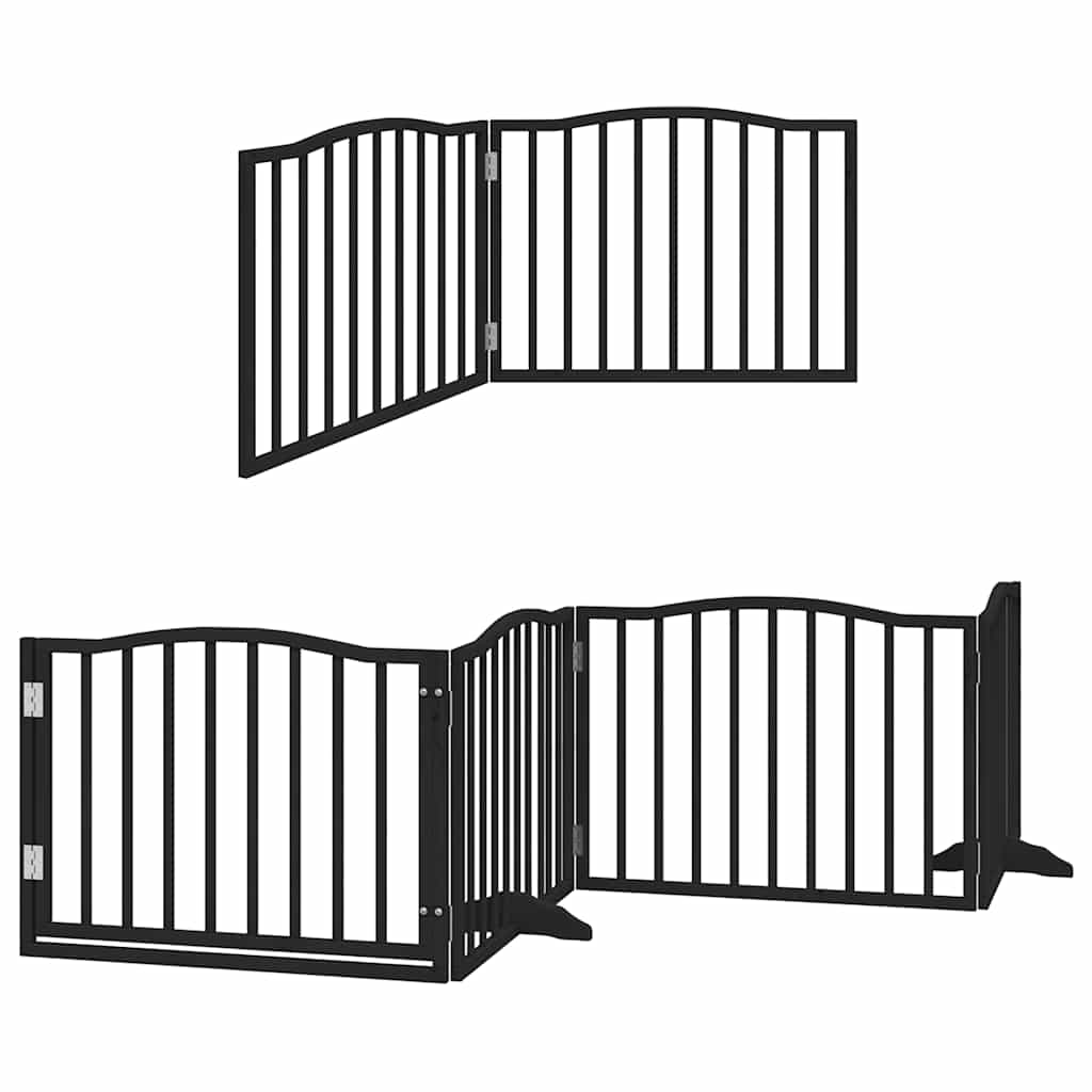 Vidaxx faltbares Hundegitter 8 Paneele 640 cm Pappelholz schwarz