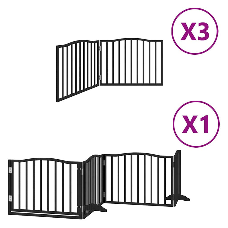 Vidaxl faltbares Hundegitter 10 Paneele 800 cm Pappelholz schwarz