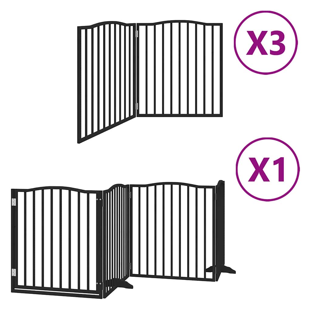Vidaxl faltbares Hundegitter 10 Paneele 800 cm Pappelholz schwarz