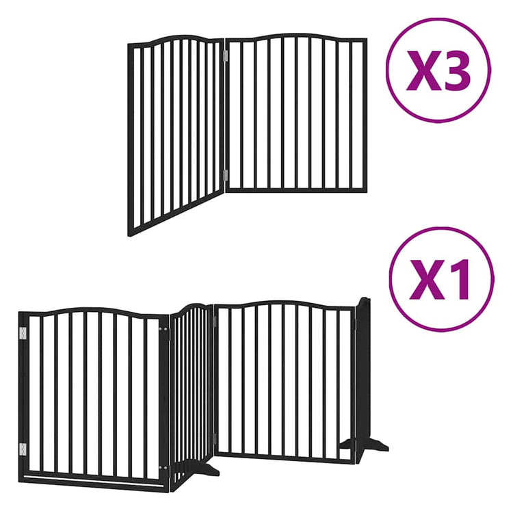 Vidaxl faltbares Hundegitter 10 Paneele 800 cm Pappelholz schwarz