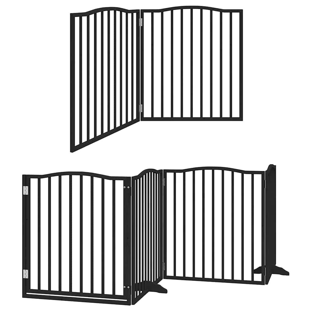 Vidaxx faltbares Hundegitter 12 Paneele 960 cm Pappelholz schwarz