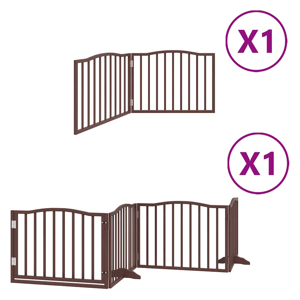 Vidaxl faltbares Hundegitter 6 Paneele 480 cm Pappelholz braun