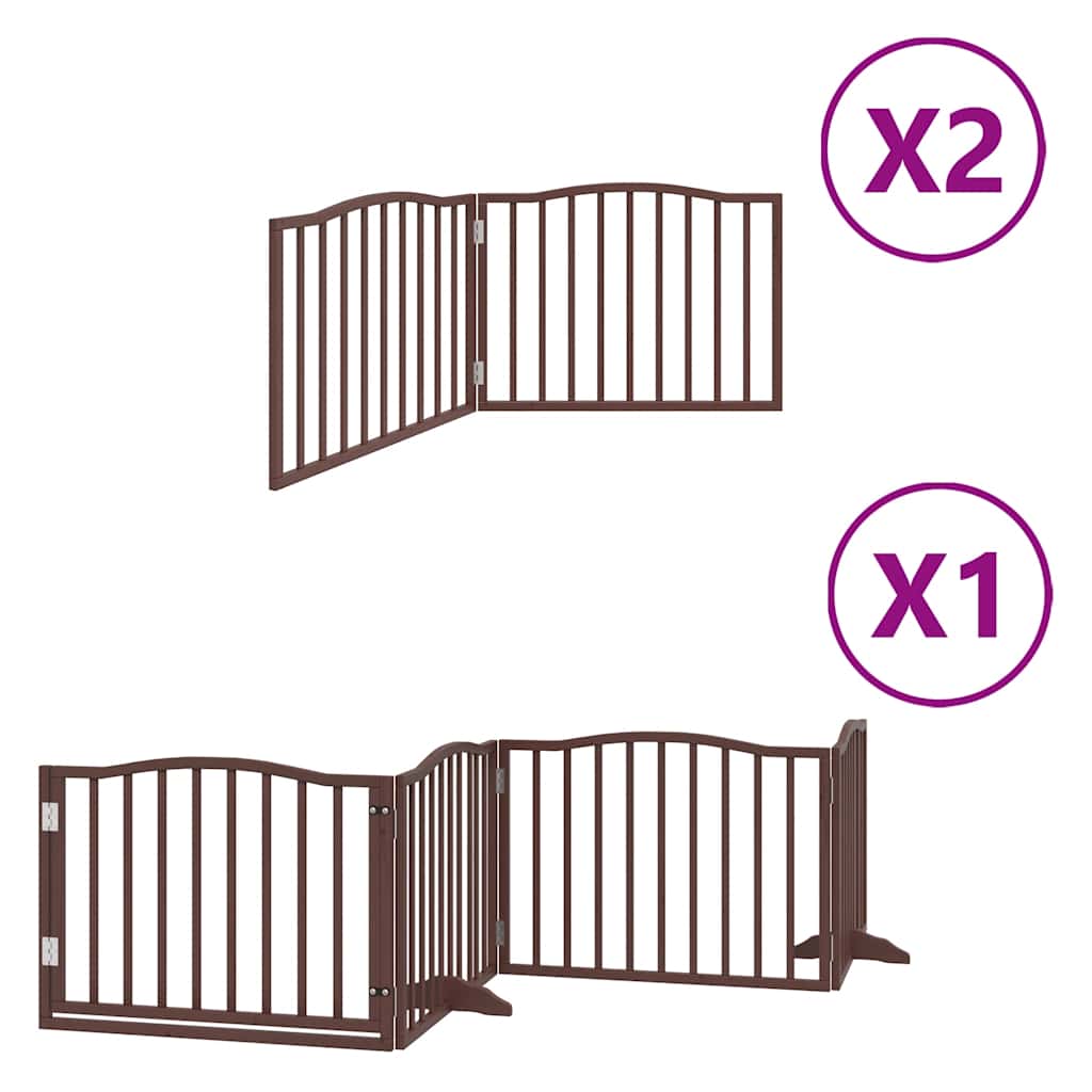 Vidaxx faltbares Hundegitter 8 Paneele 640 cm Pappelholz braun