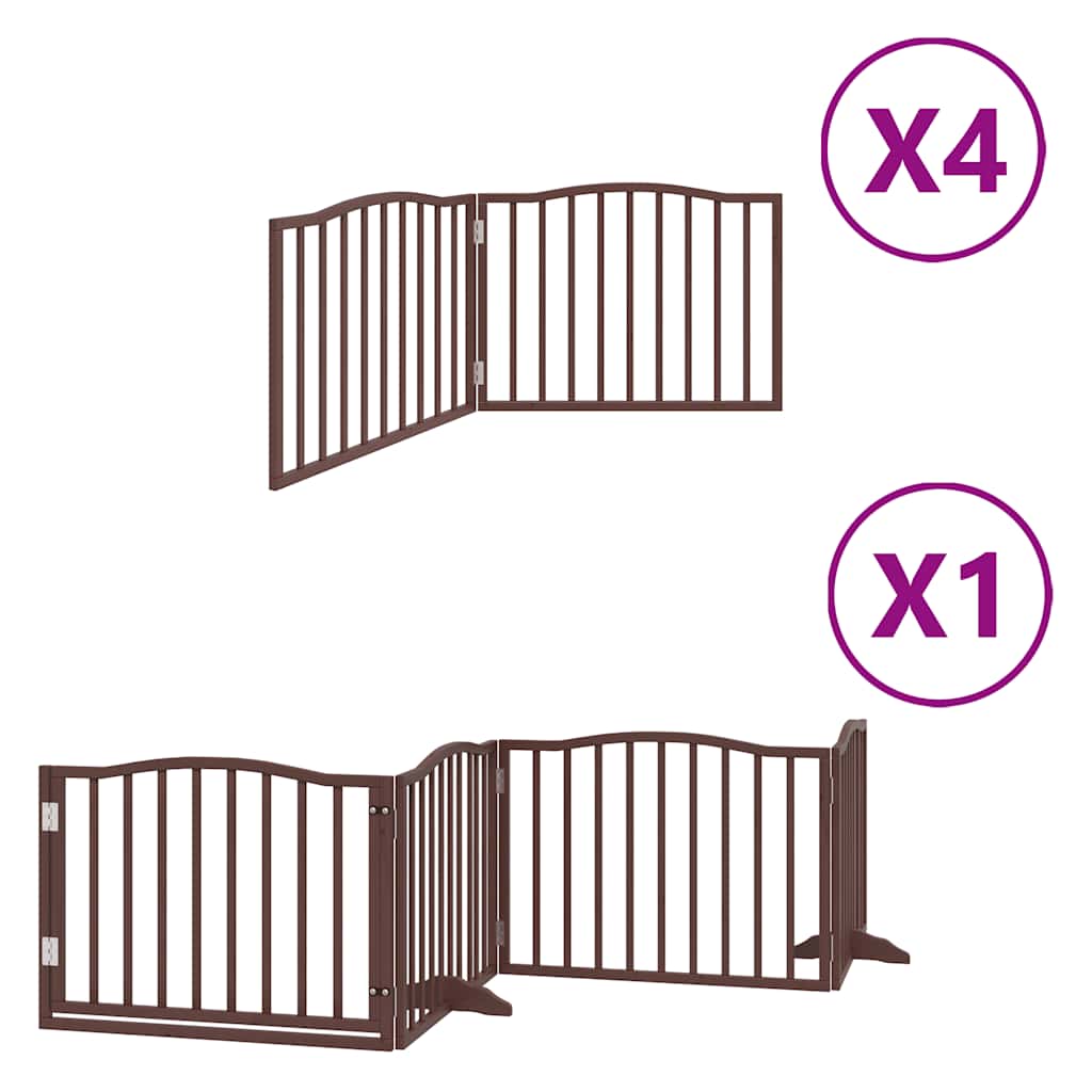Vidaxl faltbares Hundegitter 12 Paneele 960 cm Pappelholz braun