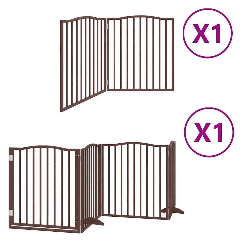 Vidaxl faltbares Hundegitter 6 Paneele 480 cm Pappelholz braun