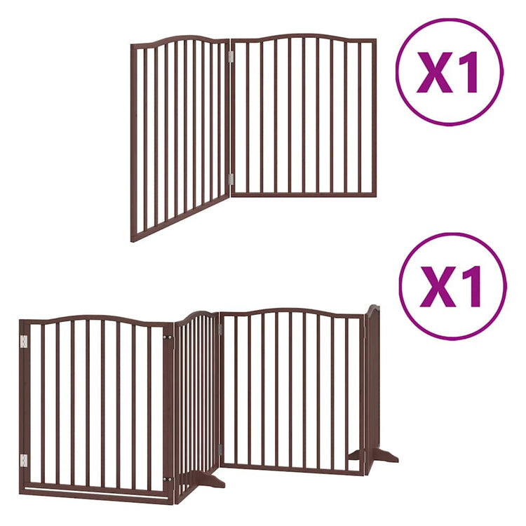 Vidaxl faltbares Hundegitter 6 Paneele 480 cm Pappelholz braun