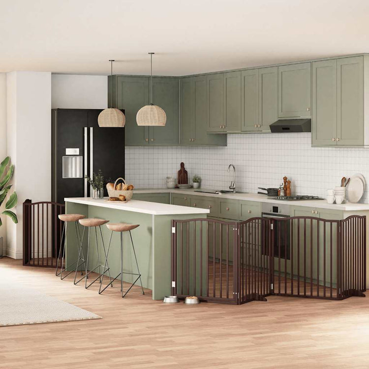 Vidaxl faltbares Hundegitter 6 Paneele 480 cm Pappelholz braun