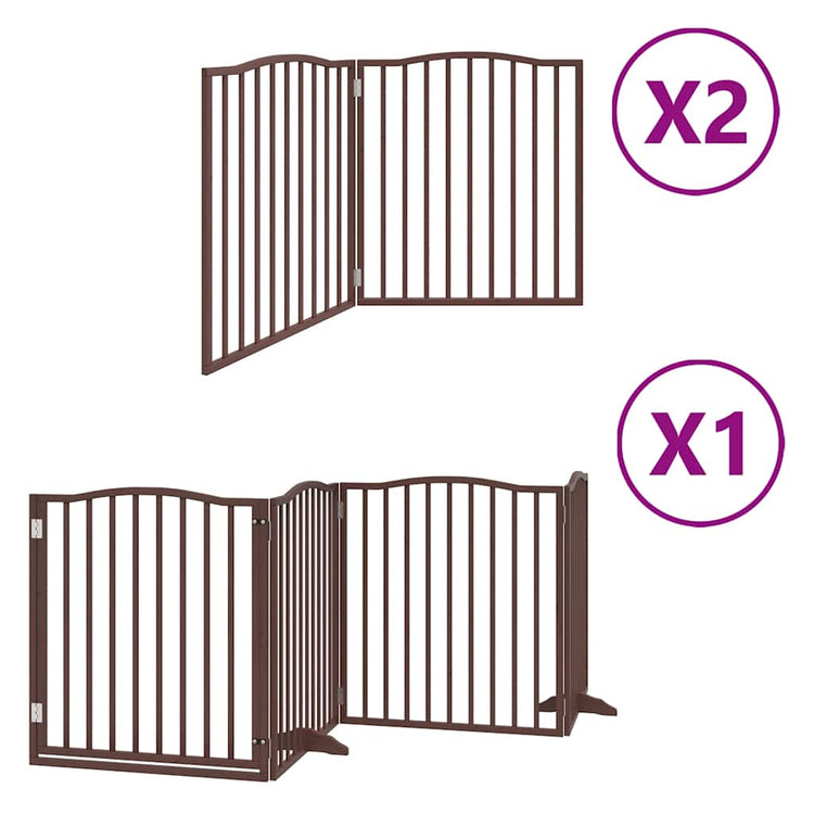 Vidaxx faltbares Hundegitter 8 Paneele 640 cm Pappelholz braun