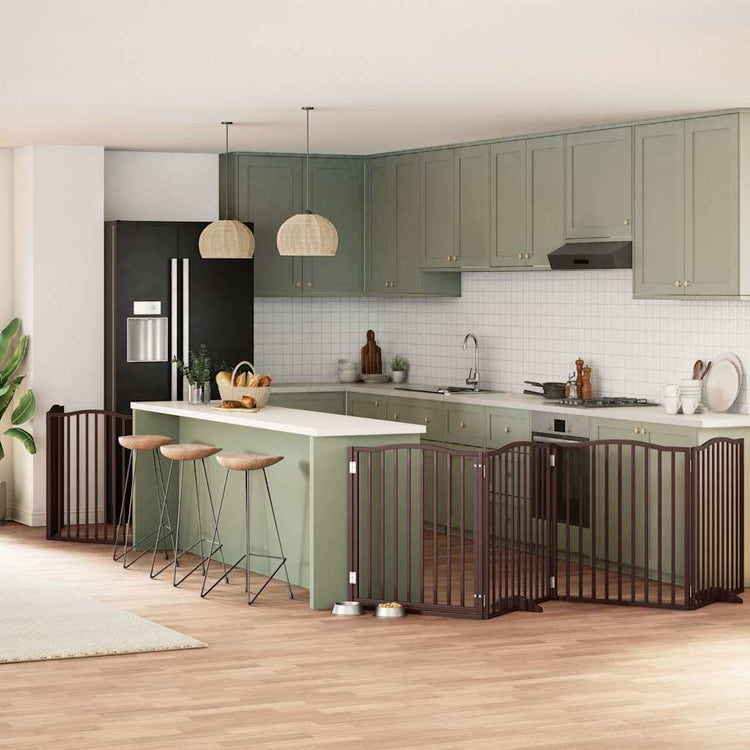 Vidaxx faltbares Hundegitter 8 Paneele 640 cm Pappelholz braun