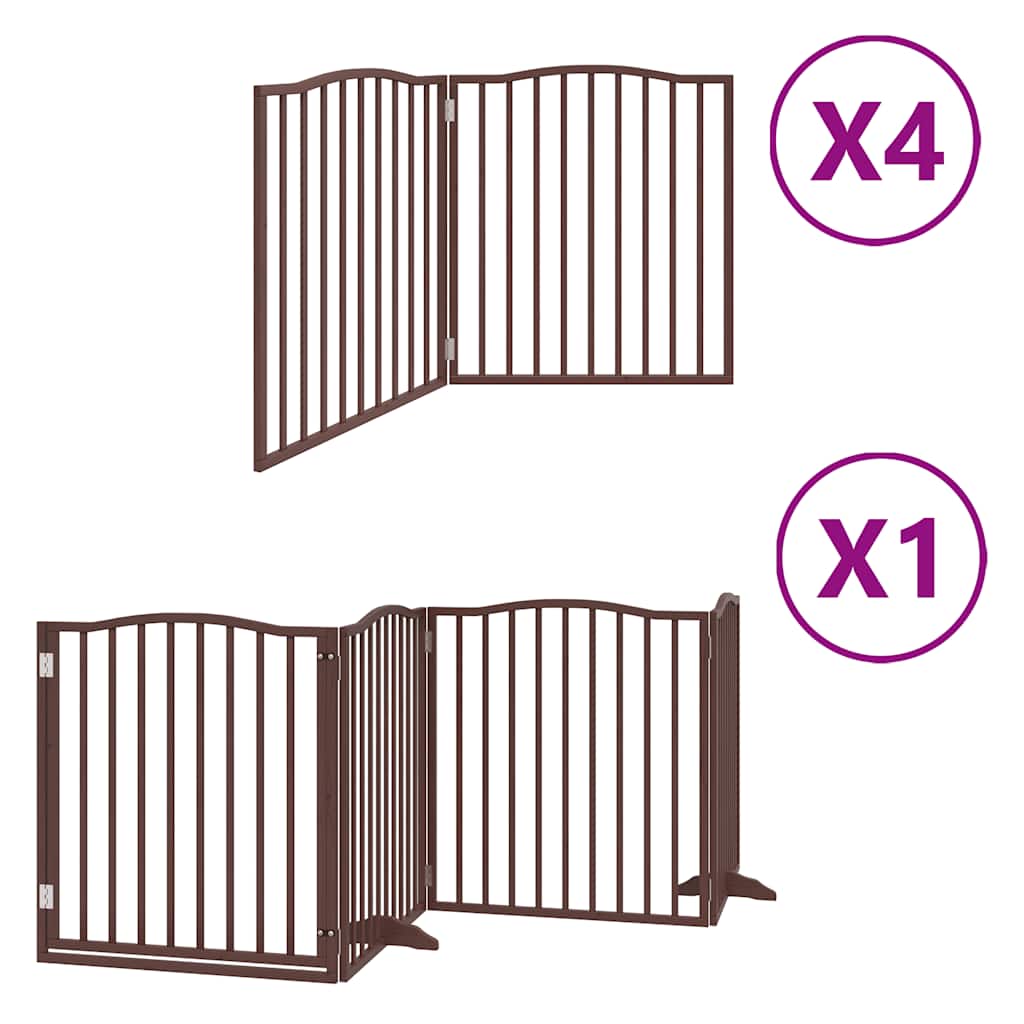 Vidaxl faltbares Hundegitter 12 Paneele 960 cm Pappelholz braun