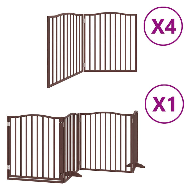 Vidaxl faltbares Hundegitter 12 Paneele 960 cm Pappelholz braun