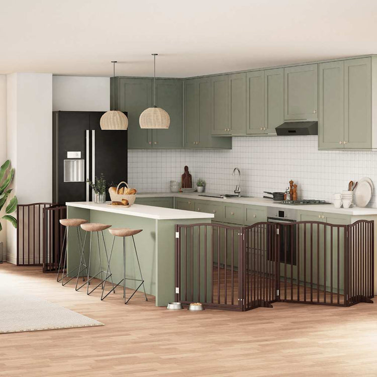 Vidaxl faltbares Hundegitter 12 Paneele 960 cm Pappelholz braun