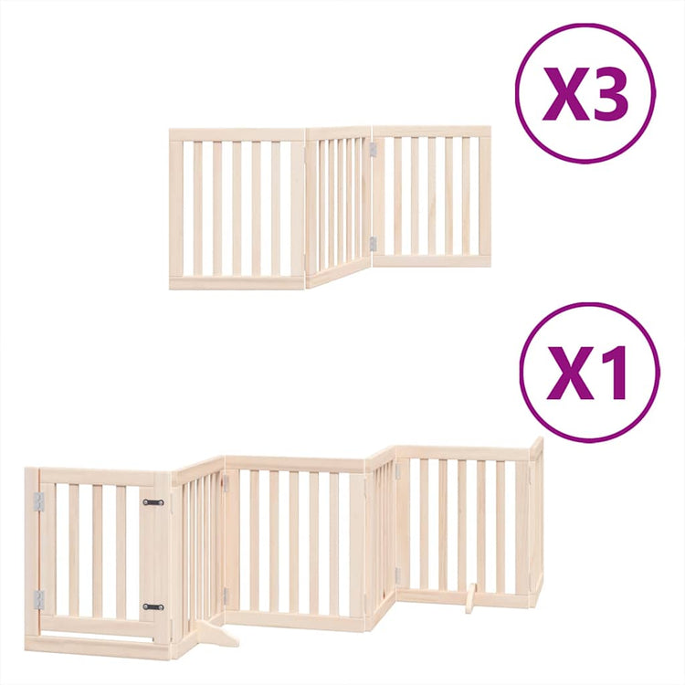 Vidaxx faltbares Hundegitter mit Tür 15 Paneele 750 cm Pappelholz