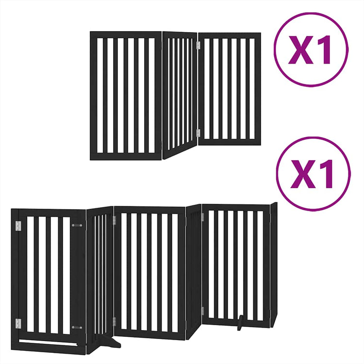 Vidaxx faltbares Hundegitter 9 Paneele 450 cm Pappelholz schwarz