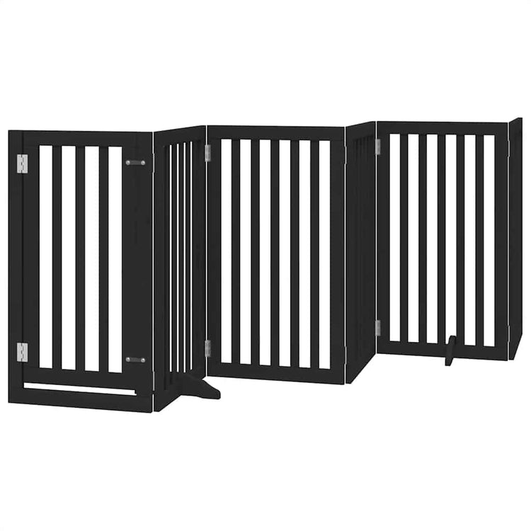 Vidaxx faltbares Hundegitter 9 Paneele 450 cm Pappelholz schwarz