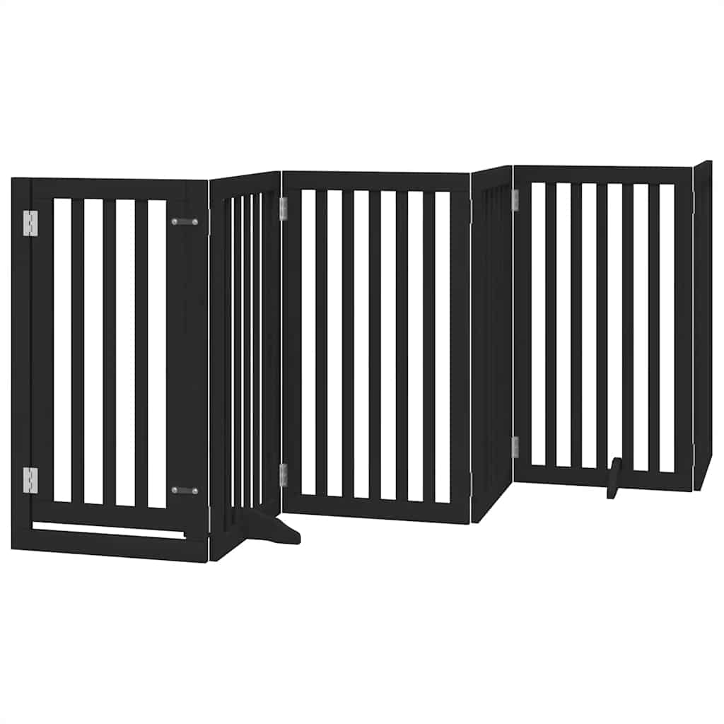 Vidaxx faltbares Hundegitter 12 Paneele 600 cm Pappelholz schwarz