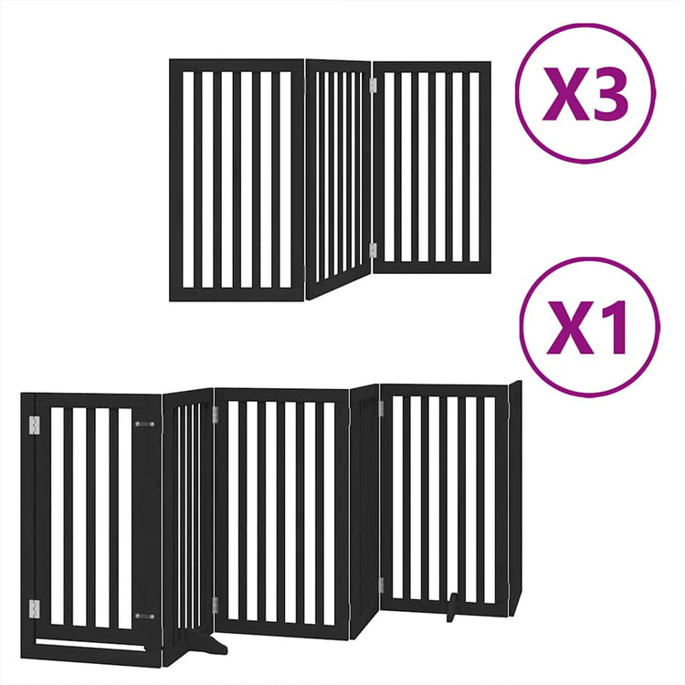 Vidaxx faltbares Hundegitter 15 Paneele 750 cm Pappelholz schwarz