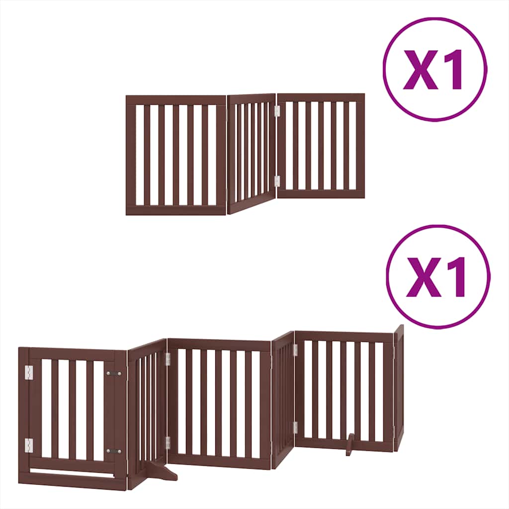 Vidaxx faltbares Hundegitter 9 Paneele 450 cm Pappelholz braun