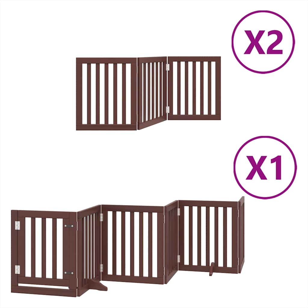 Vidaxl faltbares Hundegitter 12 Paneele 600 cm Pappelholz braun