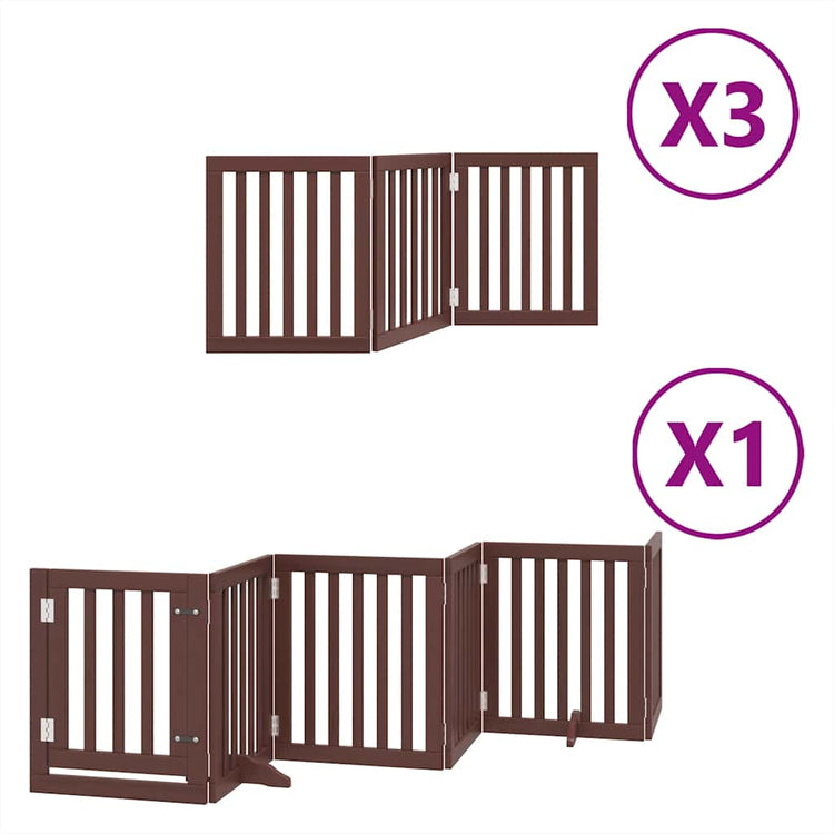 Vidaxl faltbares Hundegitter 15 Paneele 750 cm Pappelholz braun