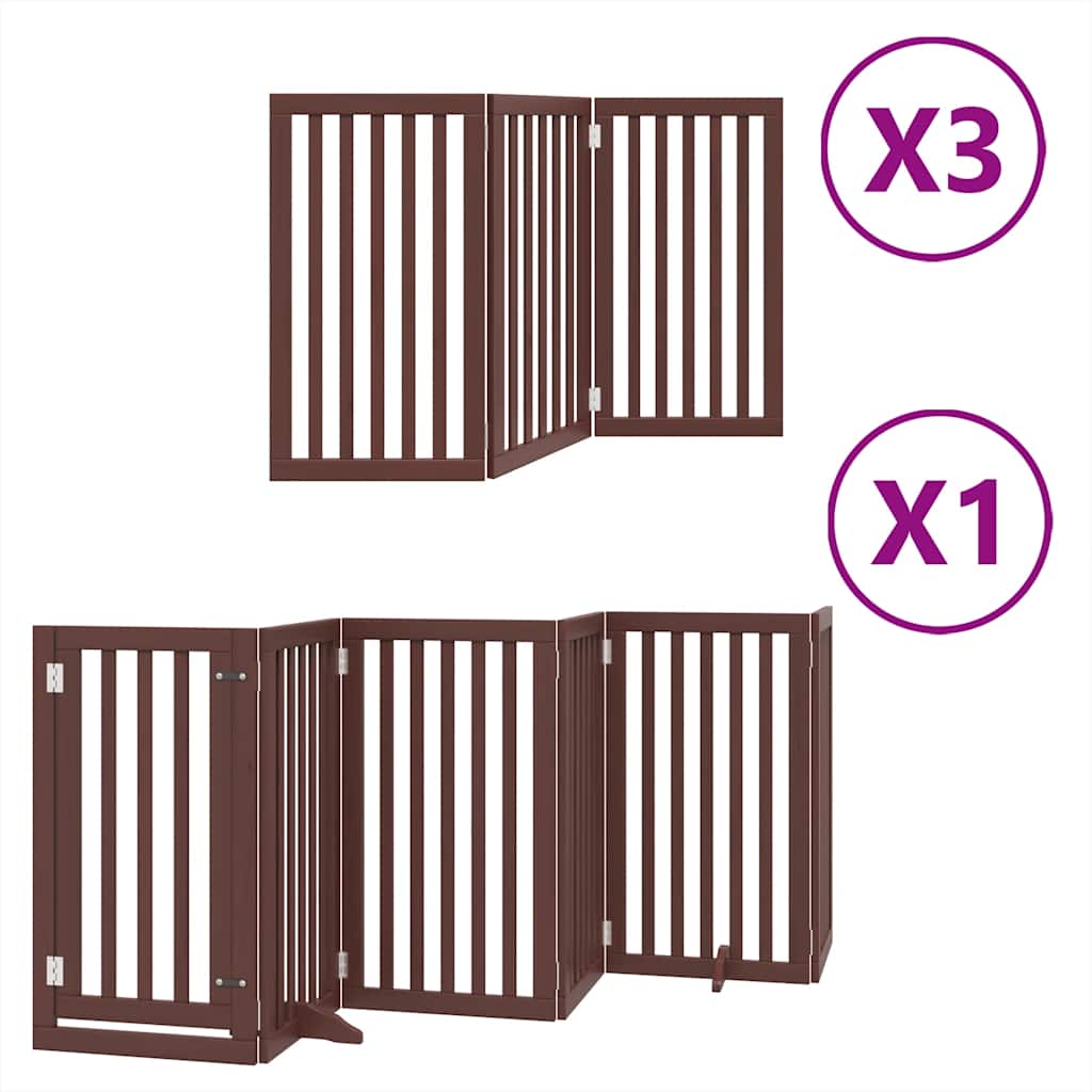 Vidaxl faltbares Hundegitter 15 Paneele 750 cm Pappelholz braun