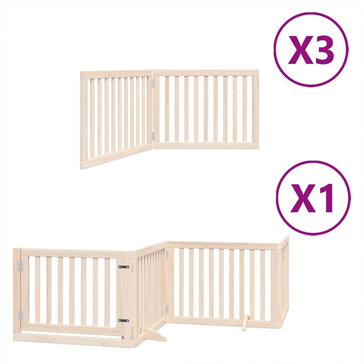 Vidaxx faltbares Hundegitter mit Tür 10 Paneele 800 cm Pappelholz