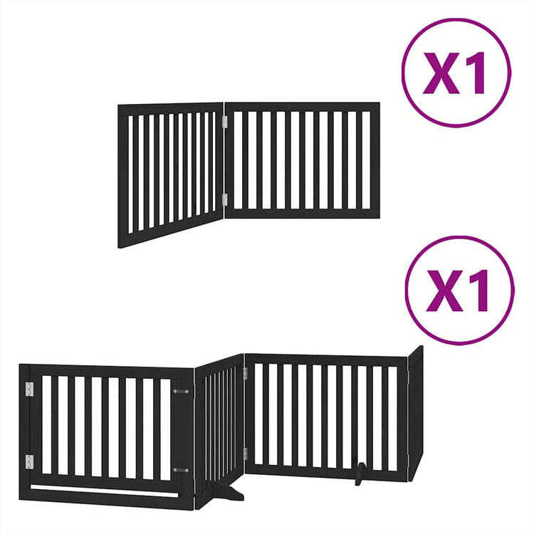 Vidaxx faltbares Hundegitter 6 Paneele 480 cm Pappelholz schwarz