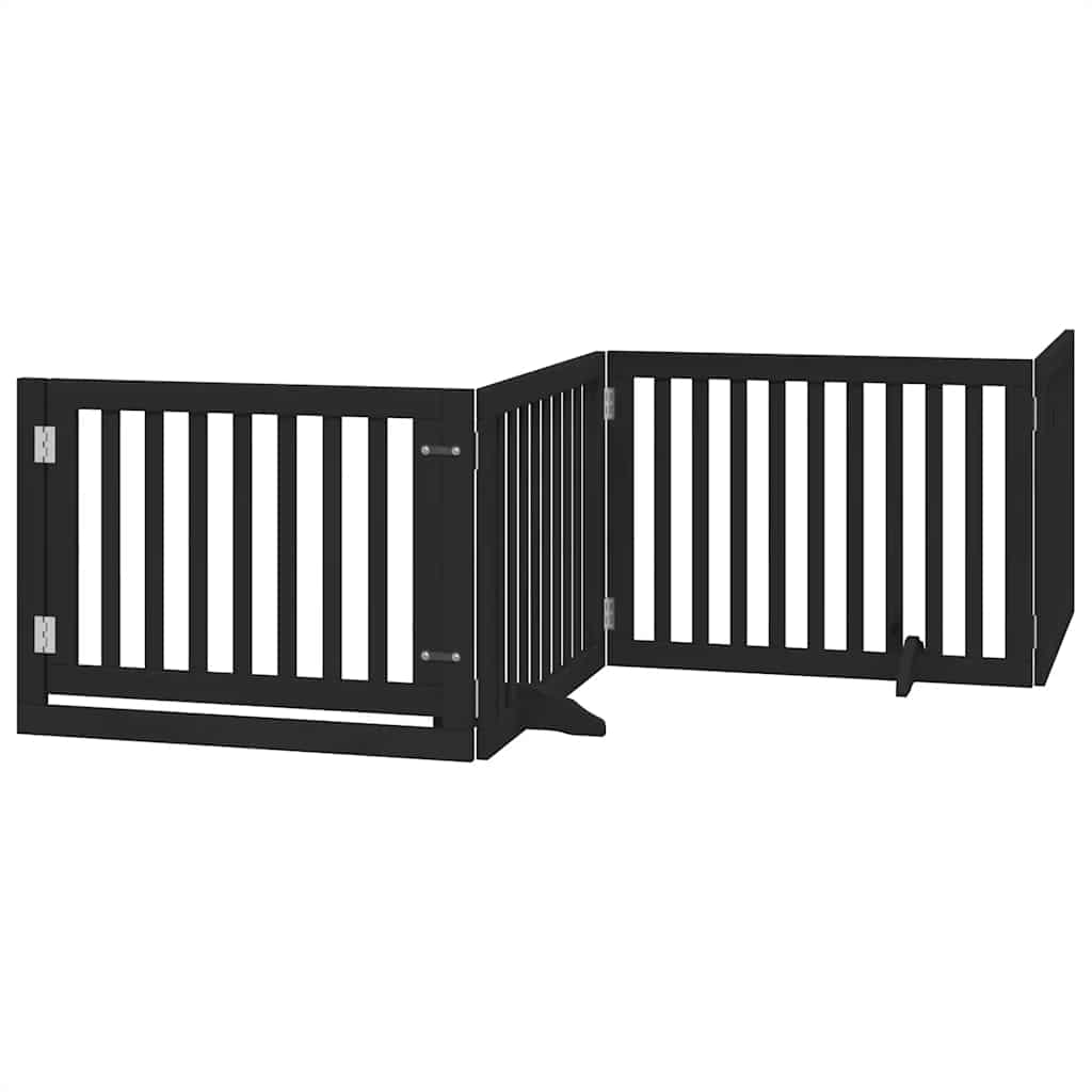 Vidaxx faltbares Hundegitter 6 Paneele 480 cm Pappelholz schwarz