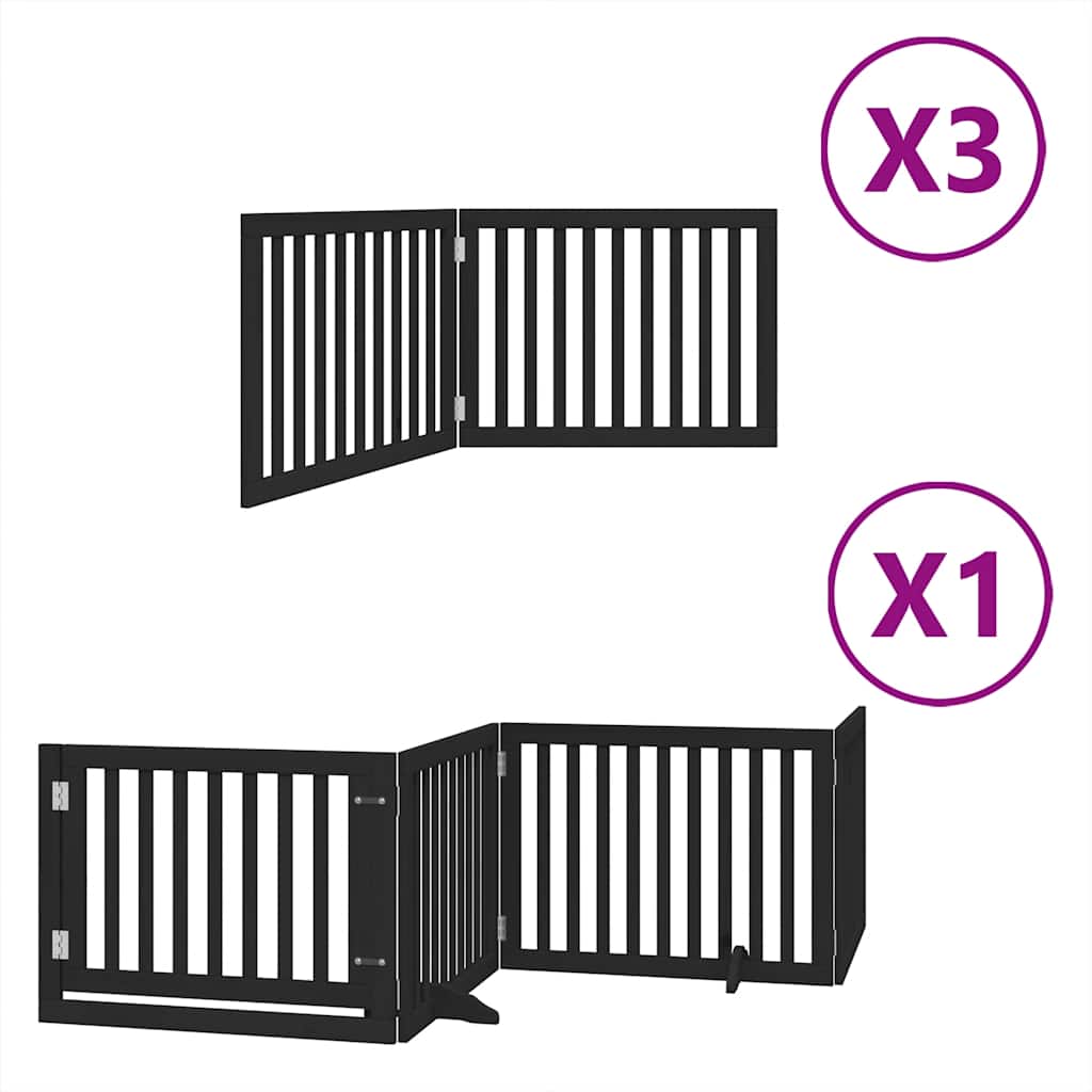 Vidaxl faltbares Hundegitter 10 Paneele 800 cm Pappelholz schwarz
